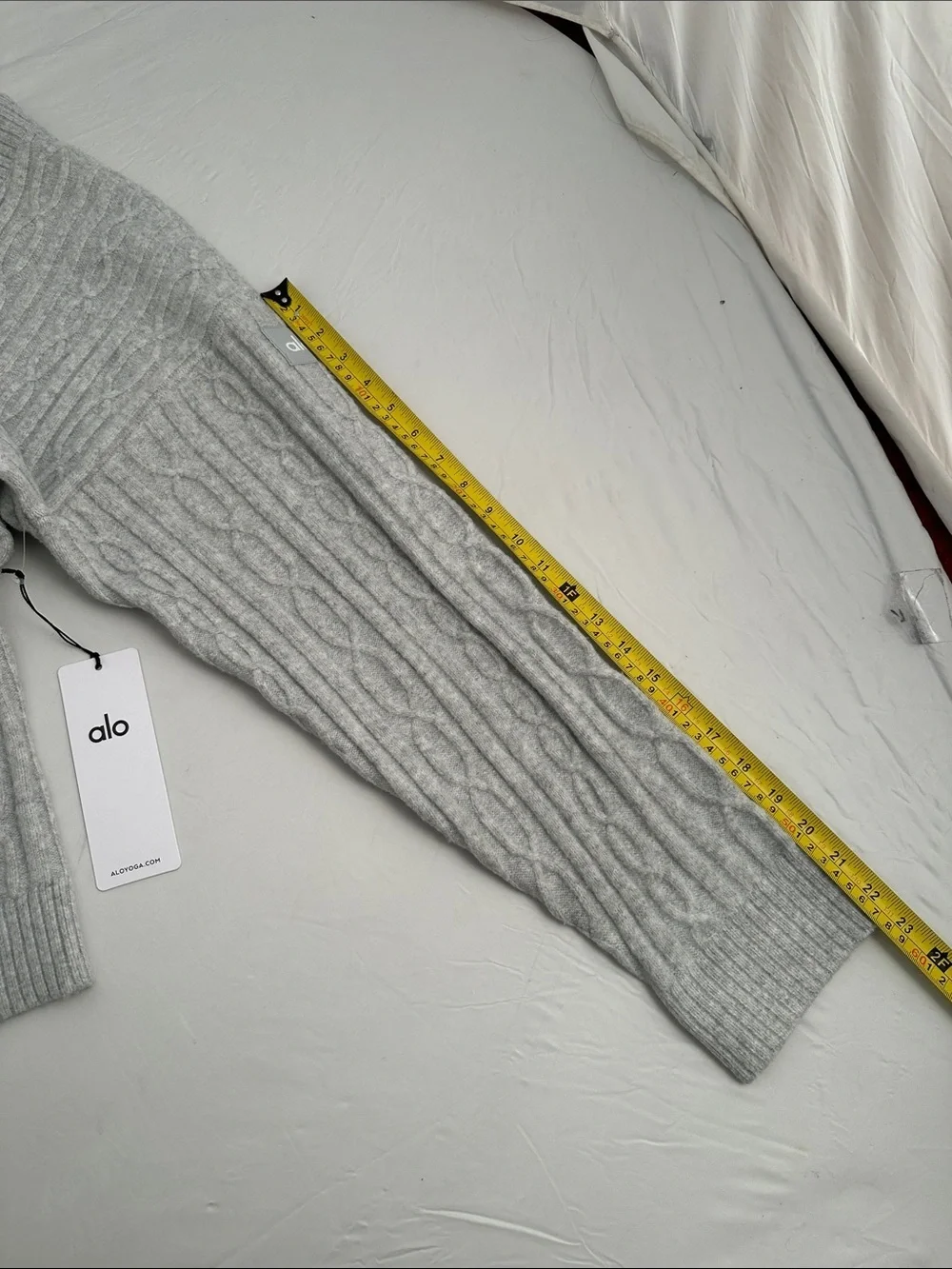 Alo Athletic Heather Cable Knit Winter Bliss cardigan